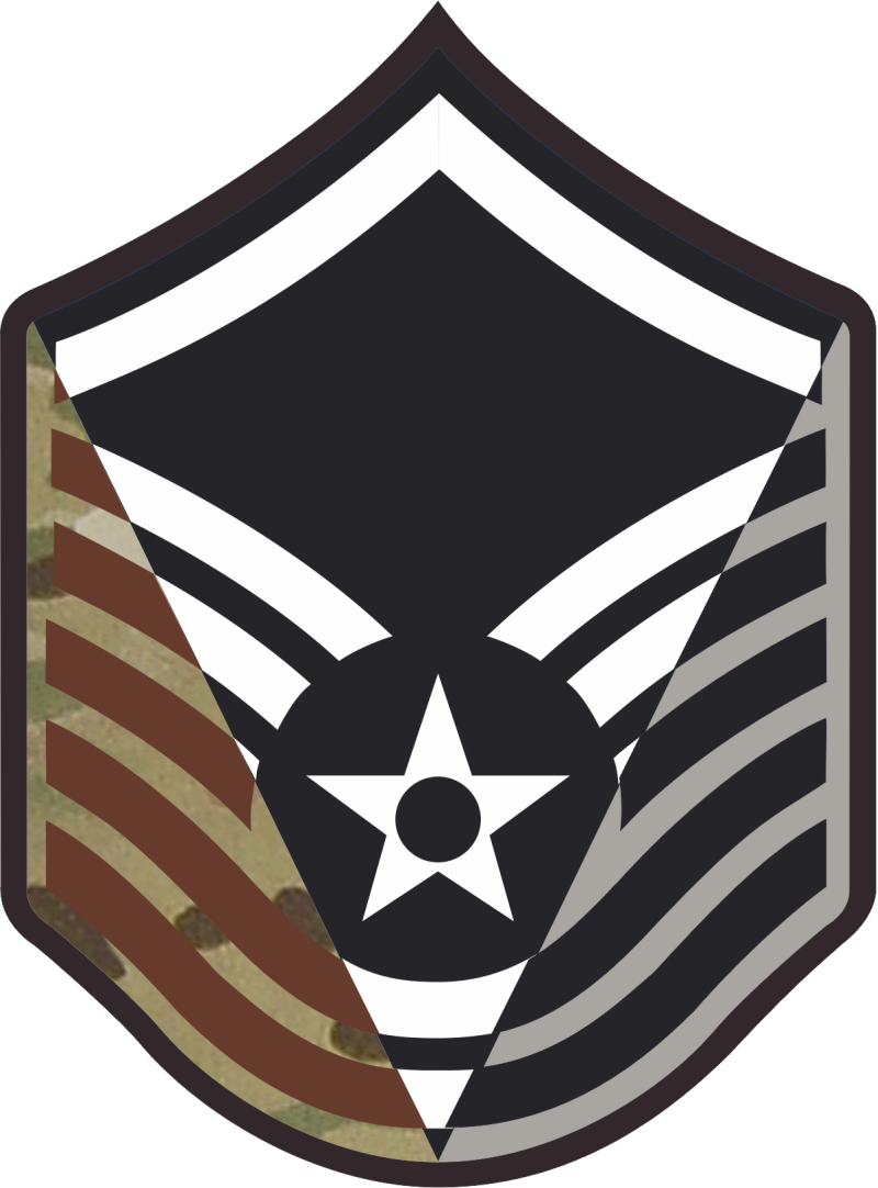 MSgt Stripes 3 Panel 5 inch OCP Patch