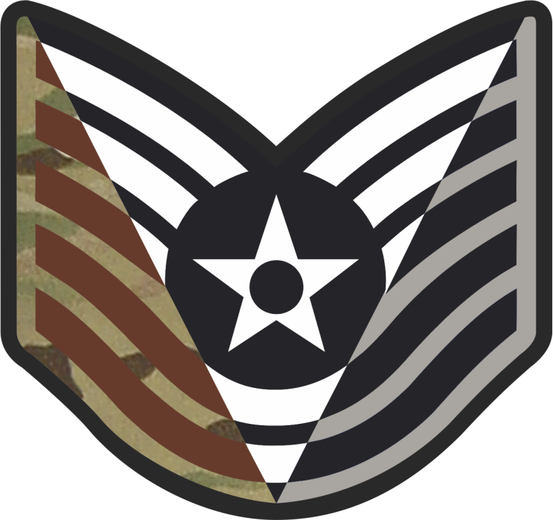 TSgt Stripes 3 Panel 4" OCP