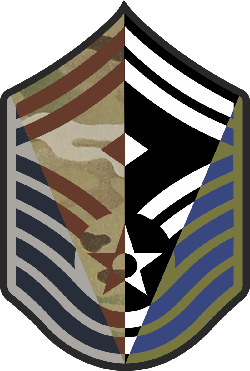 SMSgt Stripes 4-Panel  6 inch OCP w/Diamond Patch