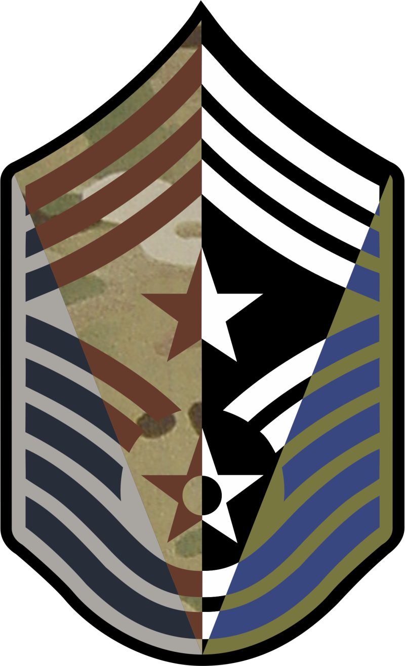 CMSgt Stripes 4 Panel  7 inch OCP w/Star Patch