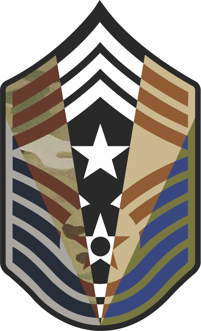 CMSgt Stripes 5 Panel  7 inch OCP w/Star Patch