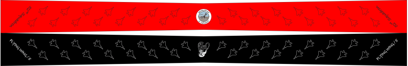 52 SQ Red & Black Tapered Flight Scarf