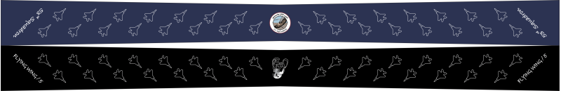 53 SQ Navy & Black Tapered Flight Scarf