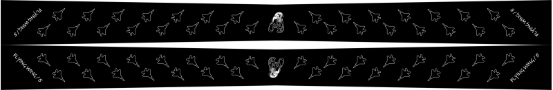 Flying Wing / 5 Black Tapered Flight Scarf