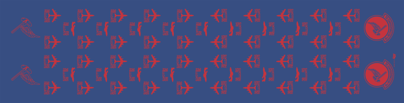 38 RS Blue Background w/Red Detail Flight Scarf