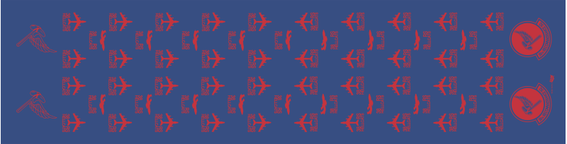 38 RS Blue Background w/Red Detail Flight Scarf