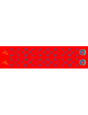 Image for 38 RS Red Background w/Blue Detail Flight Scarf