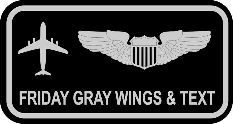 22 AS Black Name Tag